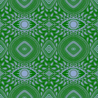 Abstract symbols turkeys seamless evil eyes magic pattern for wrapping paper and fabrics and linens and festive packaging and fashion textiles and summer swimsuit. High quality illustration