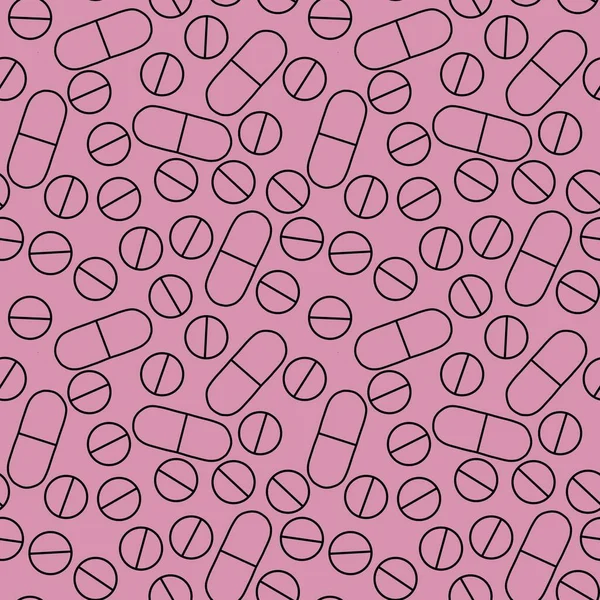 Cartoon medicine seamless pills pattern for wrapping paper and clothes print and fabrics and linens and pharmacy. High quality illustration