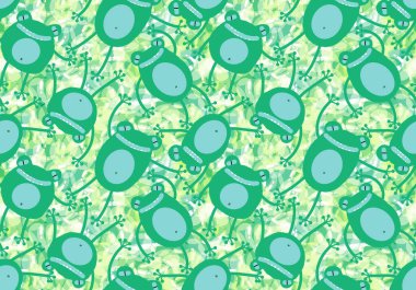 Cartoon animals seamless funny frogs pattern for wrapping paper and kids clothes print and fabrics and linens and festive packaging. High quality illustration
