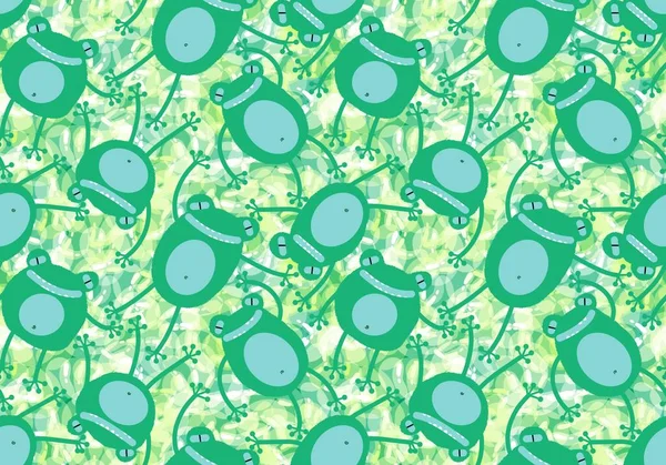 Cartoon animals seamless funny frogs pattern for wrapping paper and kids clothes print and fabrics and linens and festive packaging. High quality illustration