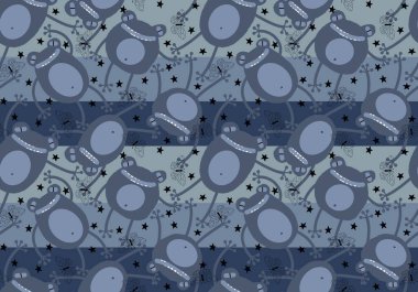 Cartoon animals seamless funny frogs pattern for wrapping paper and kids clothes print and fabrics and linens and festive packaging. High quality illustration