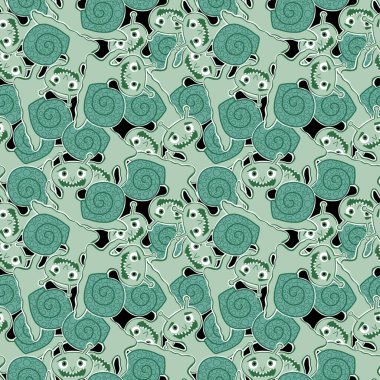 Cartoon animals seamless cute snails pattern for kids clothes print and wrapping paper and fabrics and linens and kindergarten. High quality illustration