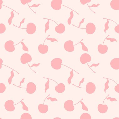 Cartoon fruit berries seamless cherry pattern for wrapping paper and fabrics and linens and kids clothes print and festive packaging. High quality illustration