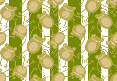 Cartoon animals seamless funny frogs pattern for wrapping paper and kids clothes print and fabrics and linens and festive packaging. High quality illustration