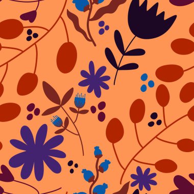 Kumaşlar, tekstil, ambalajlar, hediyeler, kartlar, çarşaflar ve çocuklar için çiçeksiz çiçek deseni. Yüksek kalite fotoğraf