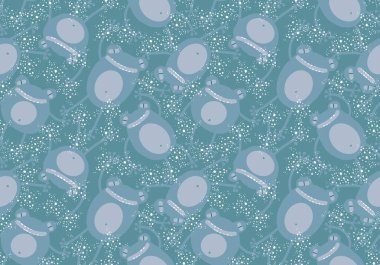 Cartoon animals seamless funny frogs pattern for wrapping paper and kids clothes print and fabrics and linens and festive packaging. High quality illustration