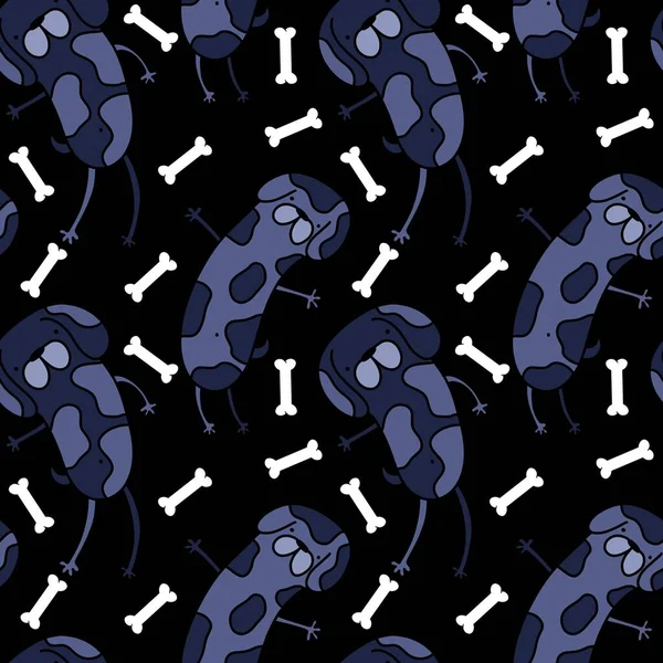 Cartoon animals seamless dogs pattern for wrapping paper and kids clothes print and fabrics and linens and festive packaging. Kindergarten textiles.