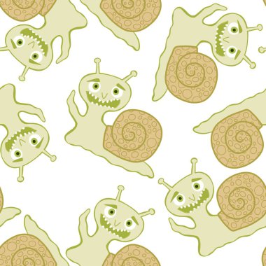 Cartoon animals seamless cute snails pattern for kids clothes print and wrapping paper and fabrics and linens and kindergarten. High quality illustration