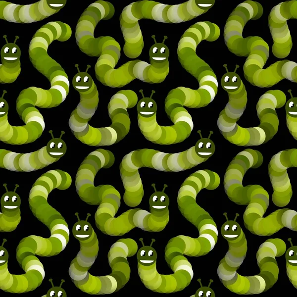 Cartoon Animals Summer Season Worms Caterpillars Pattern Wrapping Paper Kids — Fotografia de Stock