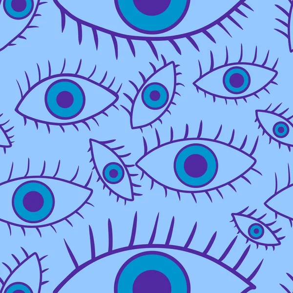 stock image Cartoon doodle ethnic seamless eyes pattern for wrapping paper and fabrics and linens and kids clothes print and summer textiles. High quality photo