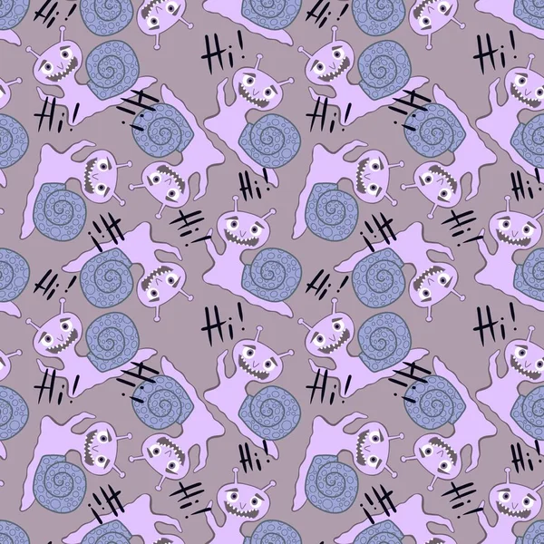 Cartoon animals seamless cute snails pattern for kids clothes print and wrapping paper and fabrics and linens and kindergarten. High quality illustration