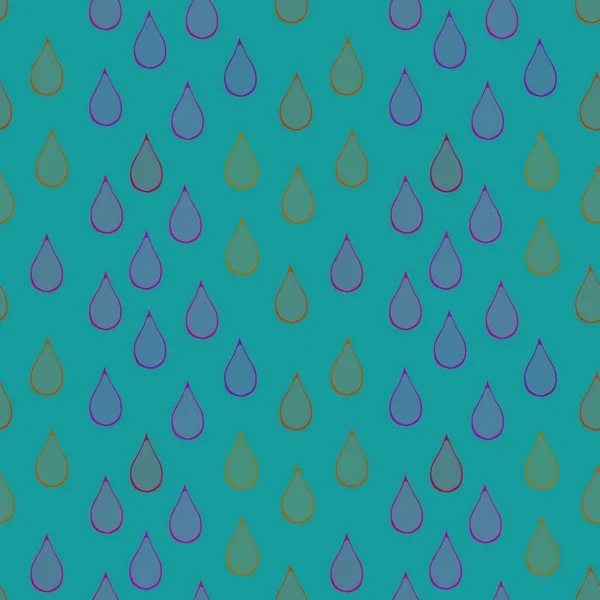 Cartoon Water Seamless Rain Drops Pattern Wrapping Paper Kids Clothes — Stok Foto
