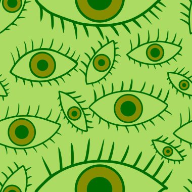 Cartoon doodle ethnic seamless eyes pattern for wrapping paper and fabrics and linens and kids clothes print and summer textiles. High quality photo