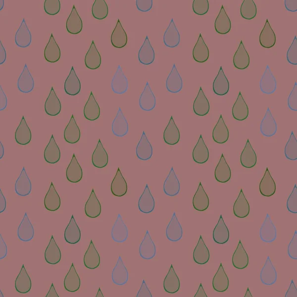 Patrón Gotas Lluvia Sin Costuras Agua Dibujos Animados Para Papel — Foto de Stock