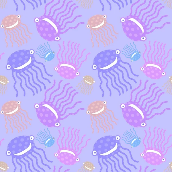 Kreslený Oceán Zvířata Bezešvé Chobotnice Vzor Pro Balení Papíru Tkaniny — Stock fotografie