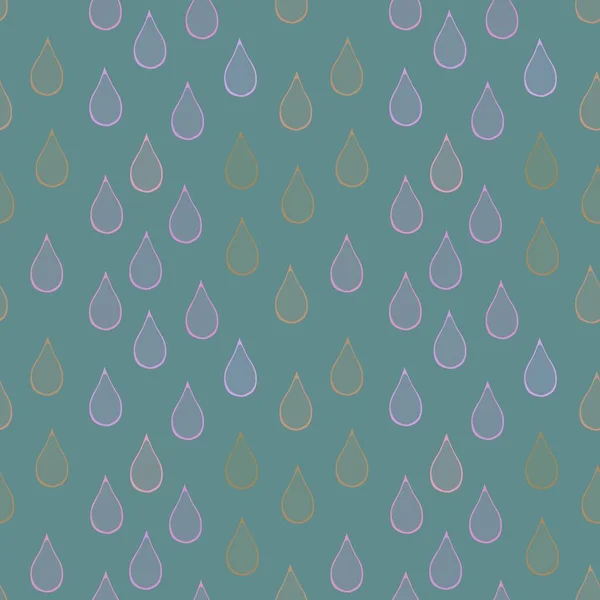Cartoon Water Seamless Rain Drops Pattern Wrapping Paper Kids Clothes — Stockfoto