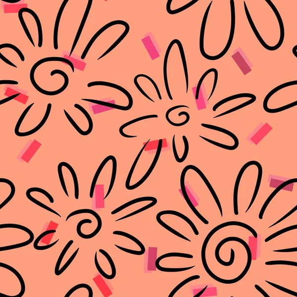Virágos Zökkenőmentes Virág Minta Szövetek Textíliák Csomagolás Ajándékok Kártyák Ágynemű — Stock Fotó