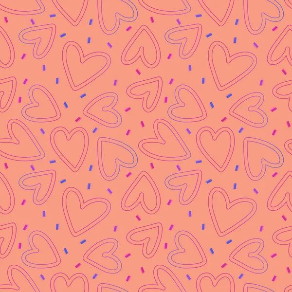 Valentines hearts cartoon pattern for wrapping paper and kids clothes print and fabrics and accessories and linens and textiles. High quality illustration