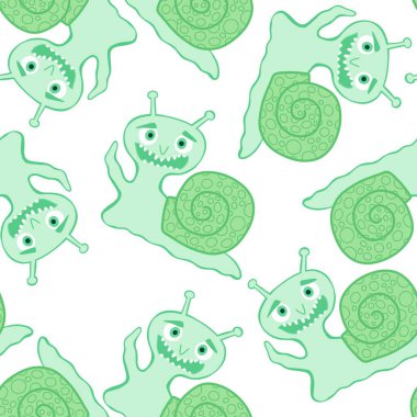 Cartoon animals seamless cute snails pattern for kids clothes print and wrapping paper and fabrics and linens and kindergarten. High quality illustration