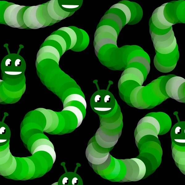 Cartoon Animals Summer Season Worms Caterpillars Pattern Wrapping Paper Kids — Foto Stock