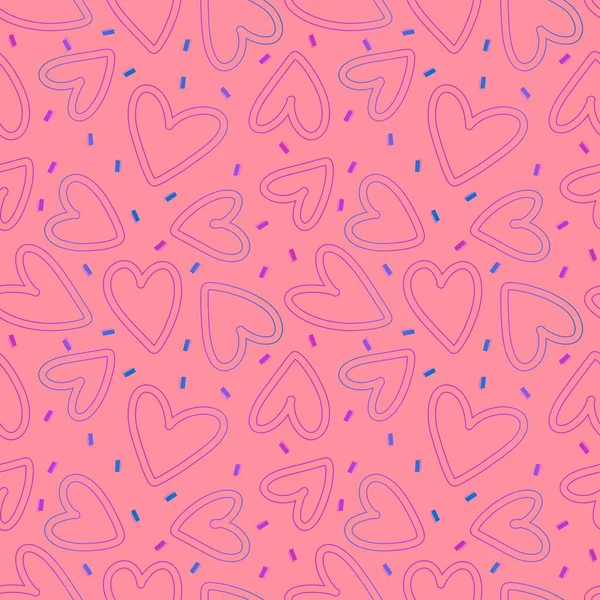발렌티누스의 심장은 종이를 아이들의 액세서리 직물을 포장하는 패턴이다 질높은 — 스톡 사진