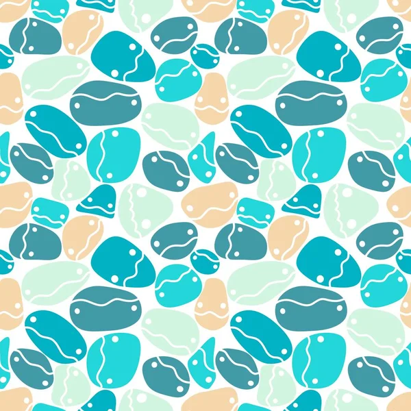 Cartoon ocean stones seamless jelly beans with face pattern for wrapping paper and kids clothes print and notebooks and fabrics and linens and summer accessories. High quality illustration