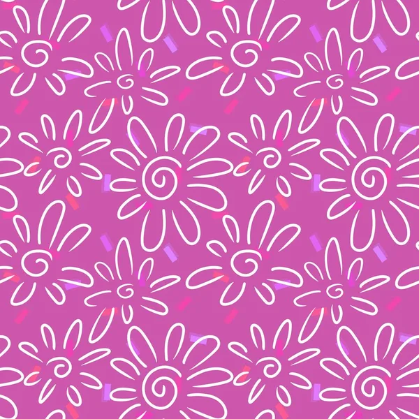 Kwiat Bez Szwu Wzór Dla Tkanin Tekstyliów Opakowań Prezentów Kart — Zdjęcie stockowe