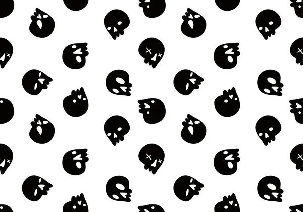 Cartoon Doodle Seamless Halloween Skulls Pattern Wrapping Paper Clothes Print — Stok fotoğraf