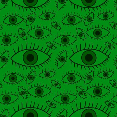 Cartoon doodle ethnic seamless eyes pattern for wrapping paper and fabrics and linens and kids clothes print and summer textiles. High quality photo