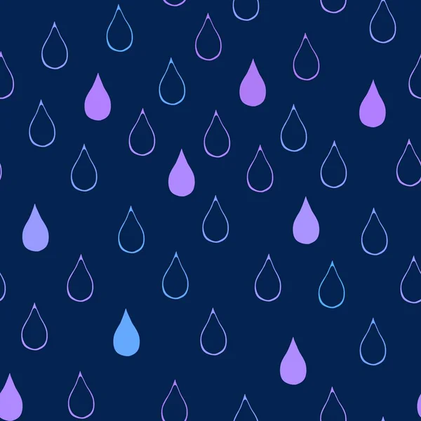 Cartoon Water Seamless Rain Drops Pattern Wrapping Paper Kids Clothes —  Fotos de Stock