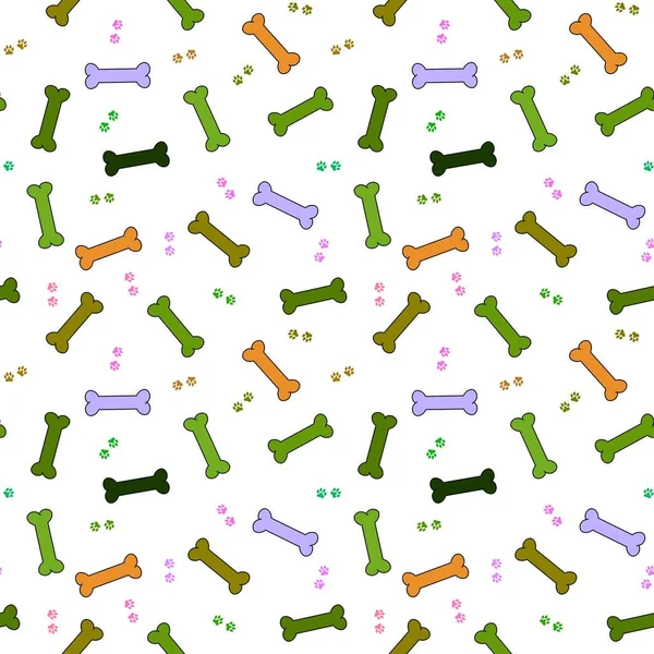 Cartoon Animals Seamless Bones Dog Pattern Wrapping Paper Fabrics Linens — Stockfoto