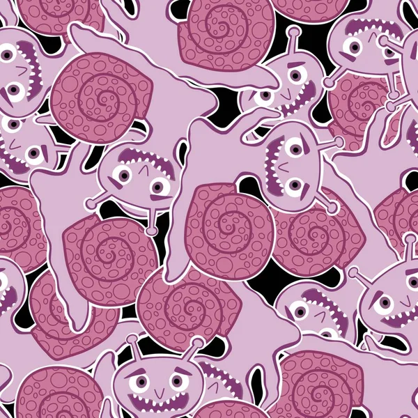 Cartoon Animals Seamless Cute Snails Pattern Kids Clothes Print Wrapping — Stockfoto