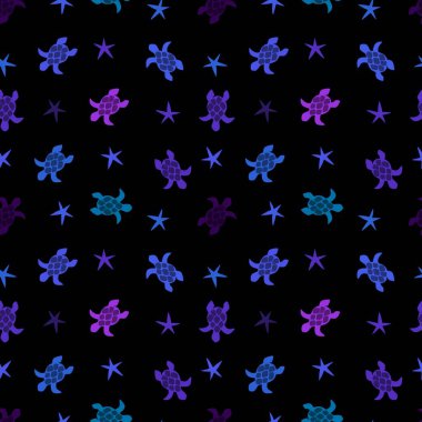 Hayvanlar çizgi filminde derlenmemiş kaplumbağa ve su dalgaları kağıt, çarşaf, kumaş ve çocuk giysileri baskısı ve ambalaj için desen oluşturuyor. Yüksek kaliteli illüstrasyon