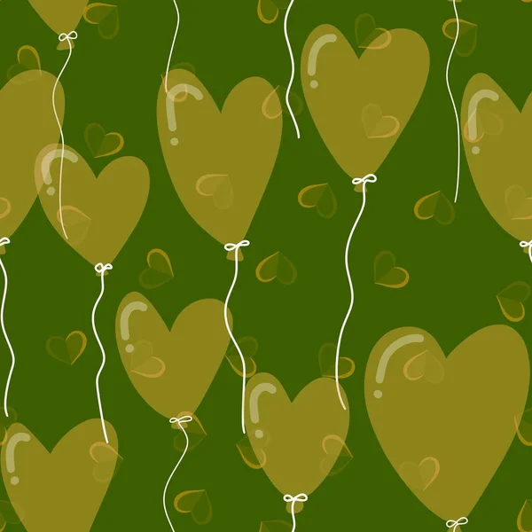 Tegnefilm Bursdagsballonger Bånd Hjertemønster Valentiner Innpakking Papir Barneklær Trykk Stoff – stockfoto