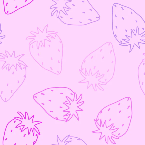 Patrón Fresa Sin Costura Garabato Fruta Dibujos Animados Para Papel —  Fotos de Stock