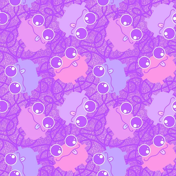 Cartoon kawaii animals seamless frogs pattern for wrapping paper and fabrics and linens and kids clothes print and kindergarten textiles. High quality illustration