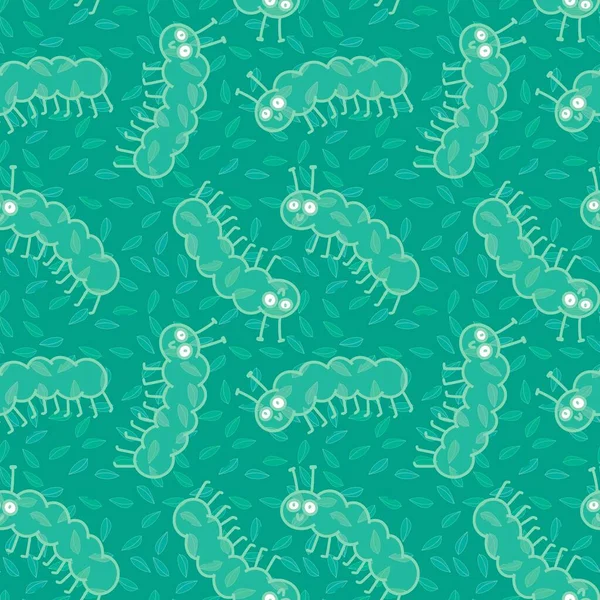 Cartoon summer animals seamless caterpillars pattern for notebooks and wrapping paper and kids clothes print and fabrics and linens and kindergarten. High quality illustration