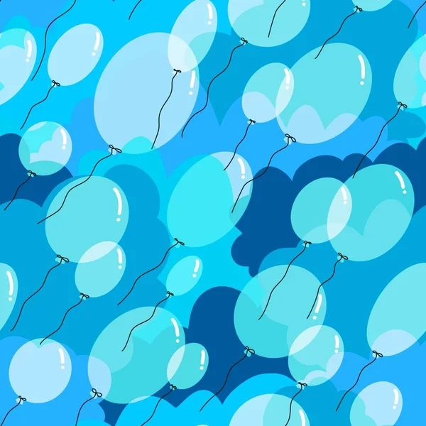 Cartoon Festive Balloons Seamless Birthday Pattern Wrapping Paper Kids Clothes — Fotografia de Stock
