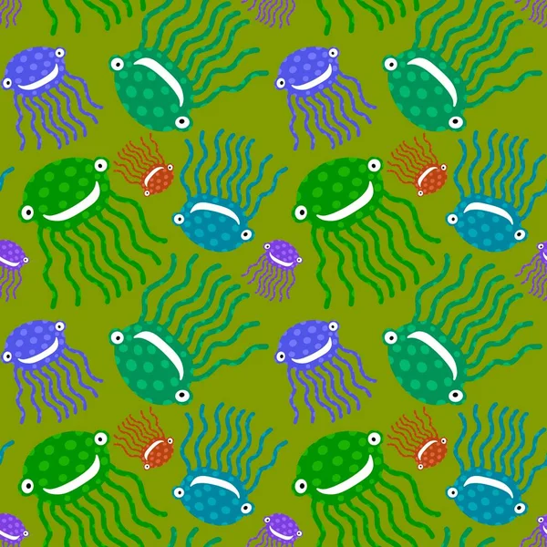 Kreslený Oceán Zvířata Bezešvé Chobotnice Vzor Pro Balení Papíru Tkaniny — Stock fotografie