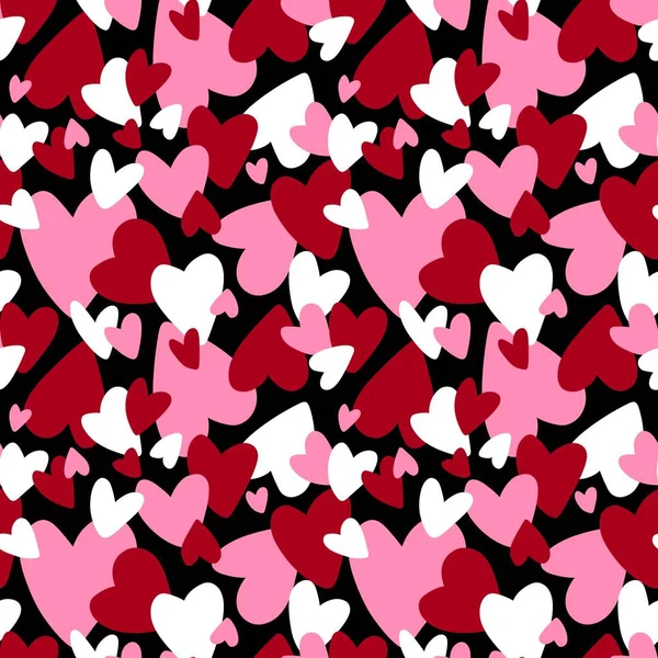 Patrón Dibujos Animados Corazones San Valentín Para Papel Envolver Ropa — Foto de Stock
