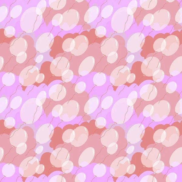 Cartoon Festive Balloons Seamless Birthday Pattern Wrapping Paper Kids Clothes — Stockfoto