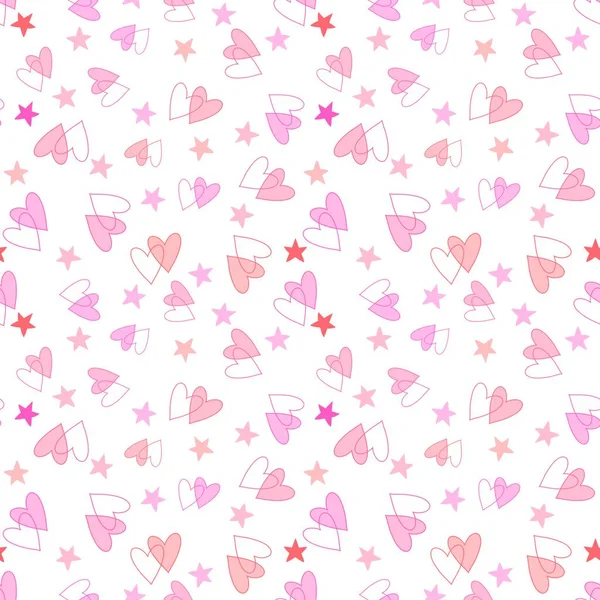 Valentines Harten Cartoon Patroon Voor Het Inpakken Van Papier Kinderen — Stockfoto