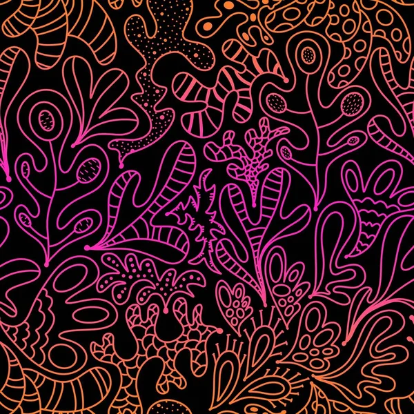 Summer abstract doodle ocean floral seamless coral pattern for fabrics and packaging and wrapping paper and kids clothes print and swimsuit textiles. High quality illustration