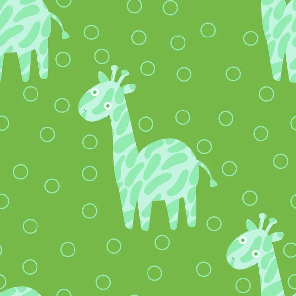 Çizgi Filmlerdeki Yaz Hayvanlarının Kusursuz Zürafalar Desenleri Çocuk Giysileri Baskıları — Stok fotoğraf