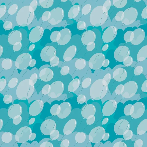 Cartoon Festive Balloons Seamless Birthday Pattern Wrapping Paper Kids Clothes — Stock Fotó