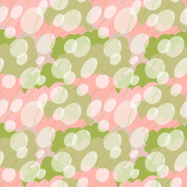 Cartoon Festive Balloons Seamless Birthday Pattern Wrapping Paper Kids Clothes — Stock Photo, Image