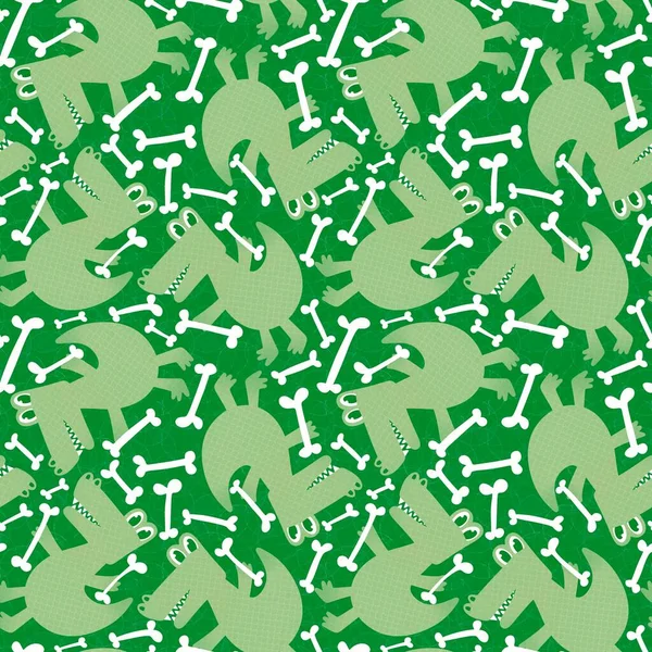 Cartoon Animals Dragon Seamless Crocodile Dinosaur Pattern Wrapping Paper Fabrics — Stock Photo, Image