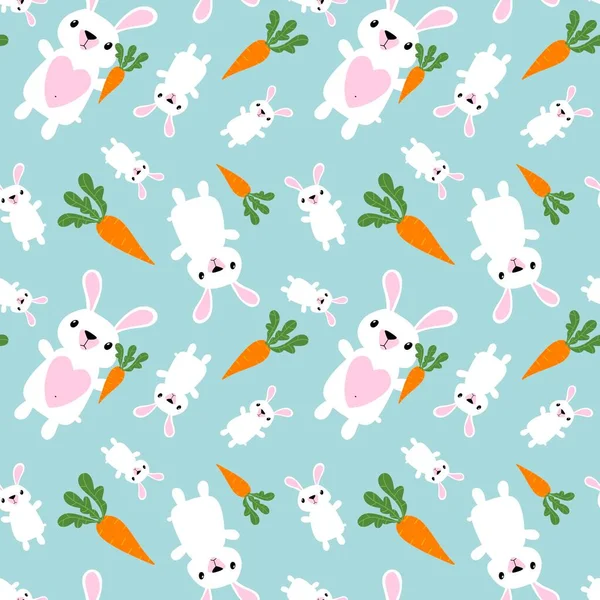 Cartoon Animals Seamless Easter Eggs Rabbit Bunnies Pattern Wrapping Paper — Stock Photo, Image