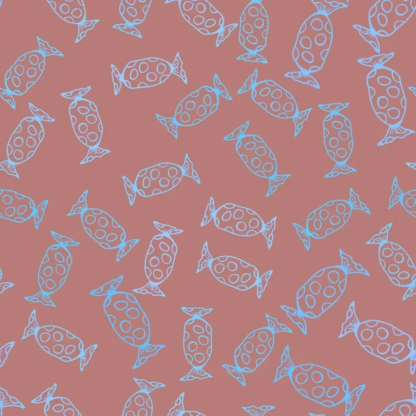 Cartoon Doodle Seamless Sugar Candy Pattern Wrapping Paper Fabrics Linens — Stock Photo, Image