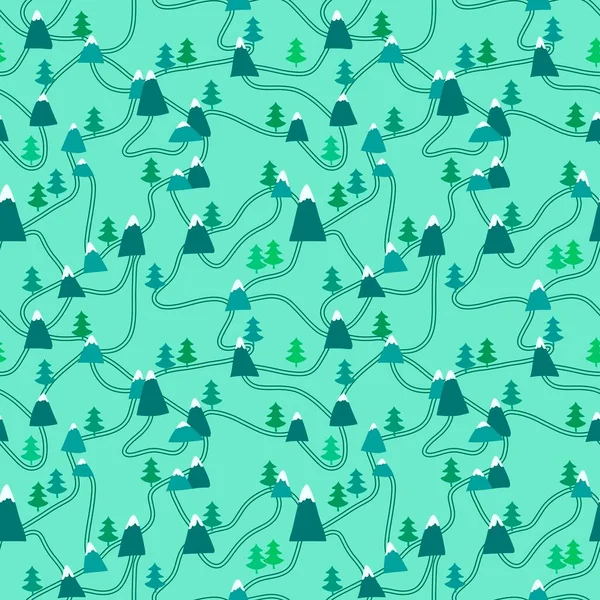 Kreskówkowy Las Bezszwowe Drzewa Zwierzęta Wzór Pakowania Papieru Odzieży Dla — Zdjęcie stockowe